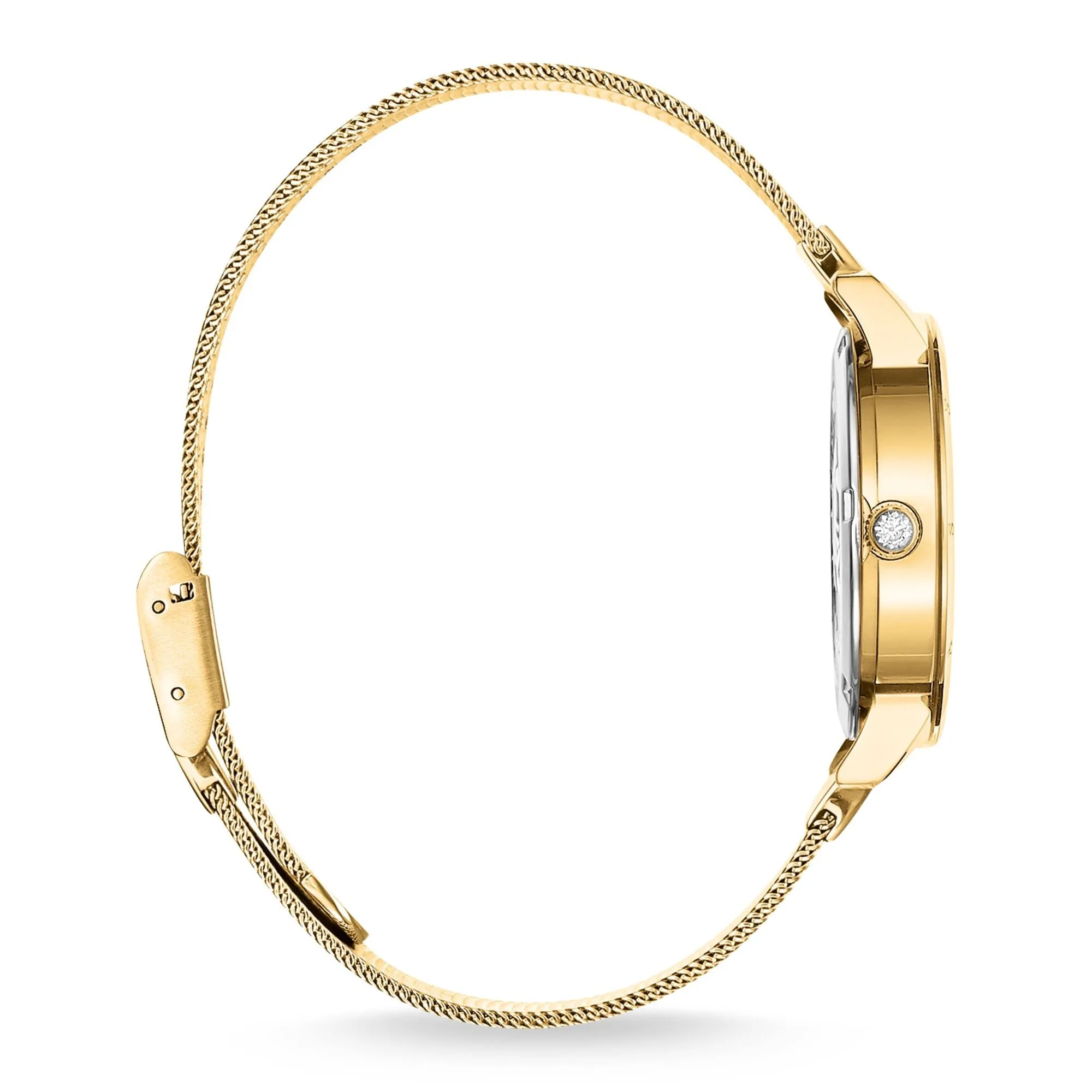Ladies watch with dragonflies and stones gold-coloured (33 mm)
