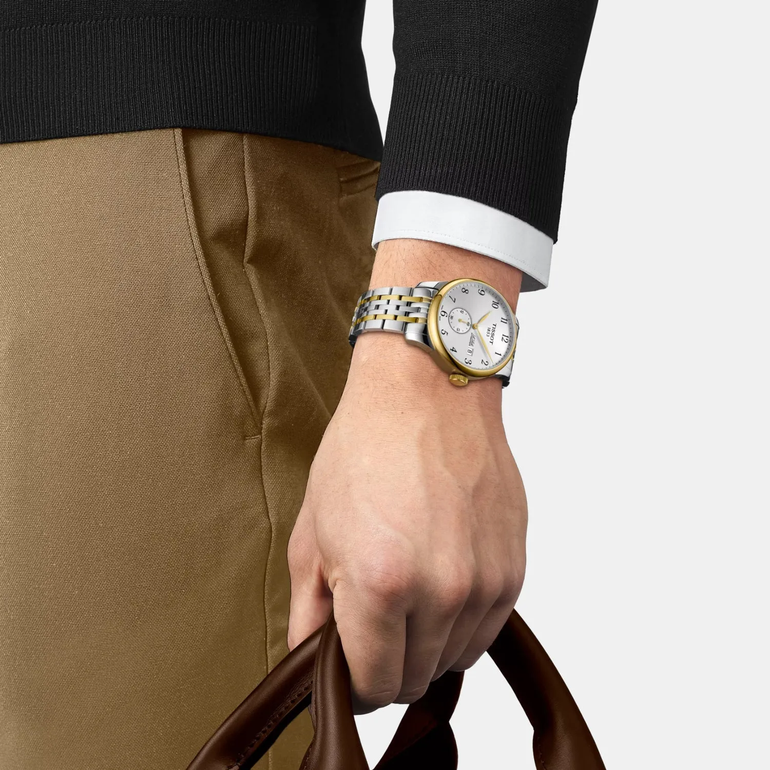 Le Locle Men Automatic Silver Dial Analog Stainless Steel Watch T0064282203200