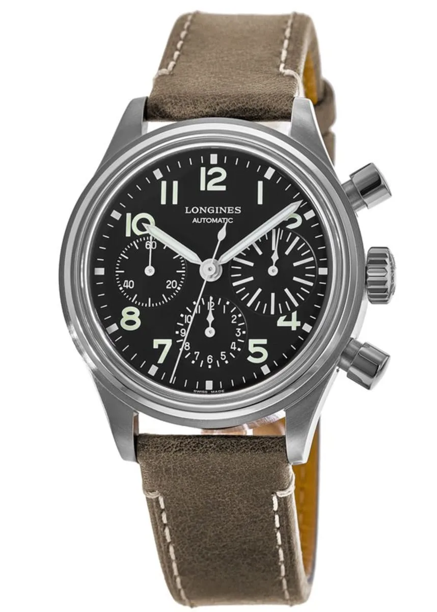 Longines Heritage Avigation Big Eye Black Dial Leather Strap Men's Watch L2.816.4.53.2