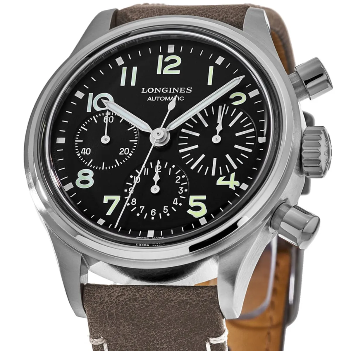Longines Heritage Avigation Big Eye Black Dial Leather Strap Men's Watch L2.816.4.53.2