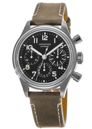 Longines Heritage Avigation Big Eye Black Dial Leather Strap Men's Watch L2.816.4.53.2