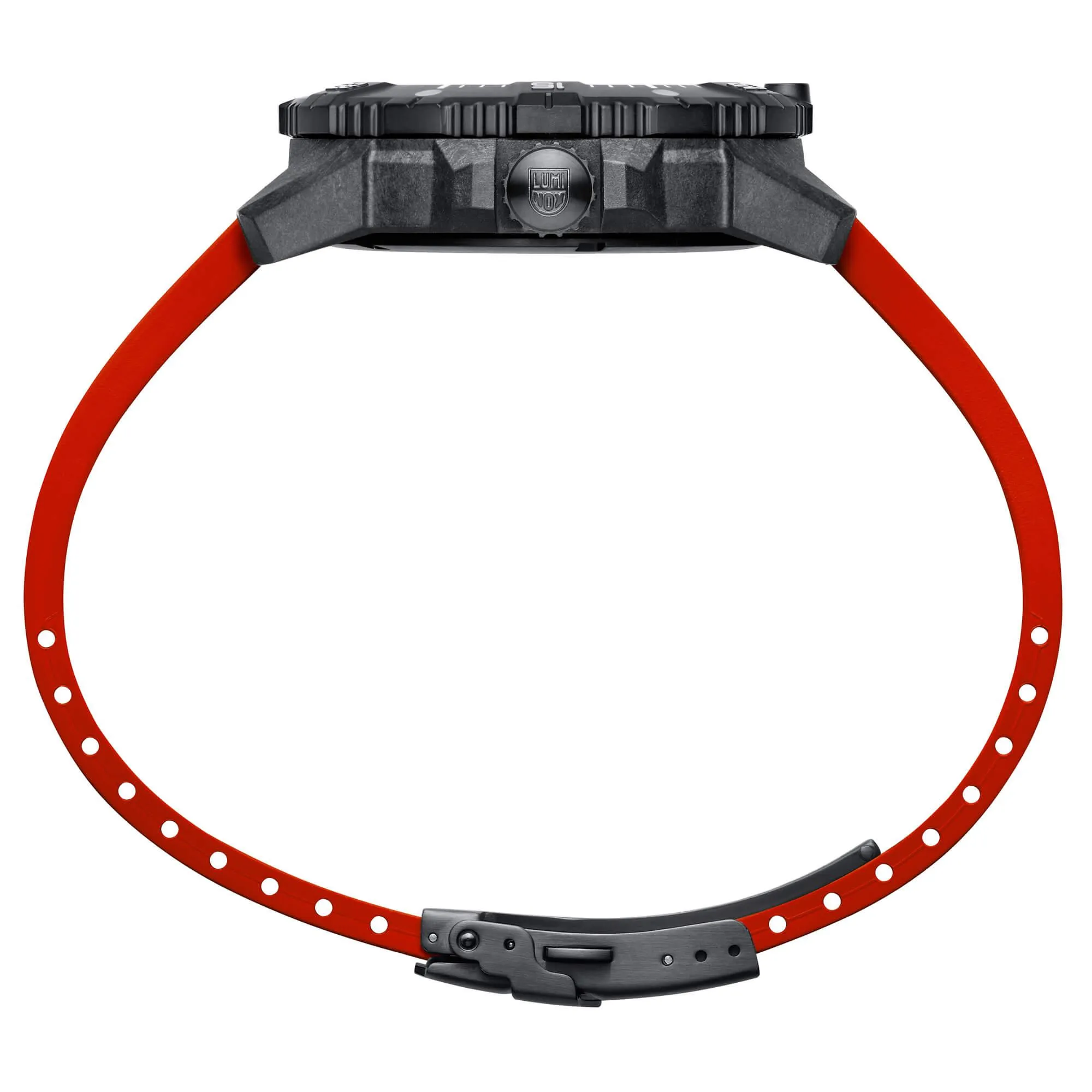 Luminox Men's Automatic Watch - Master Carbon Seal Black and Red Strap | 3876.RB