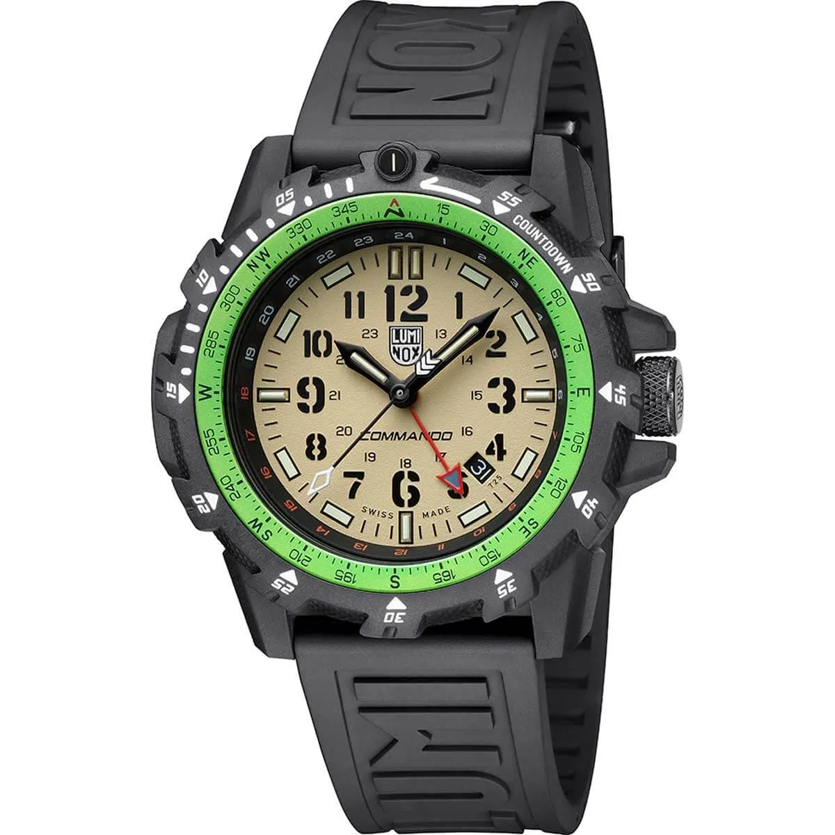 Luminox Men's Swiss Quartz Watch - Commando Raider Beige Dial Black Strap | 3321