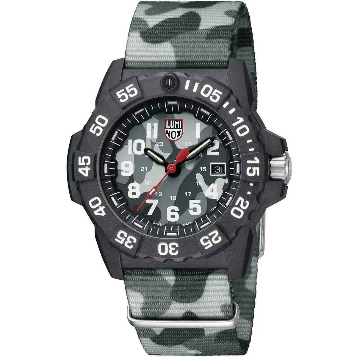 Luminox Men's Swiss Quartz Watch - Navy Seal Gray Camouflage Nylon Strap | 3507.PH.L
