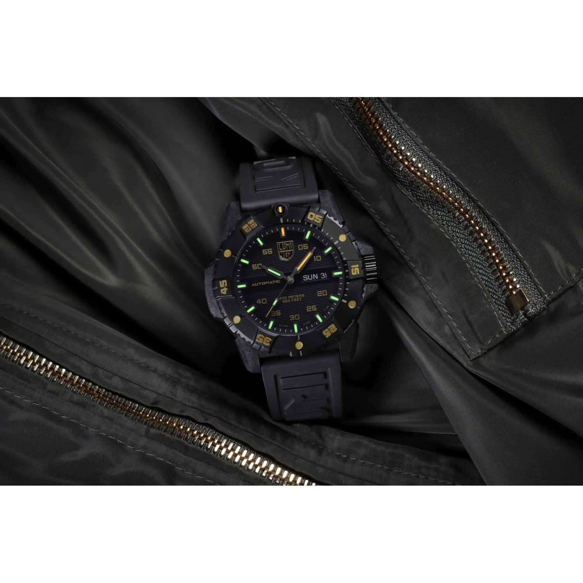 Luminox Men's Watch - Master Carbon Seal Automatic Black Dial Strap | XS.3865.GOLD