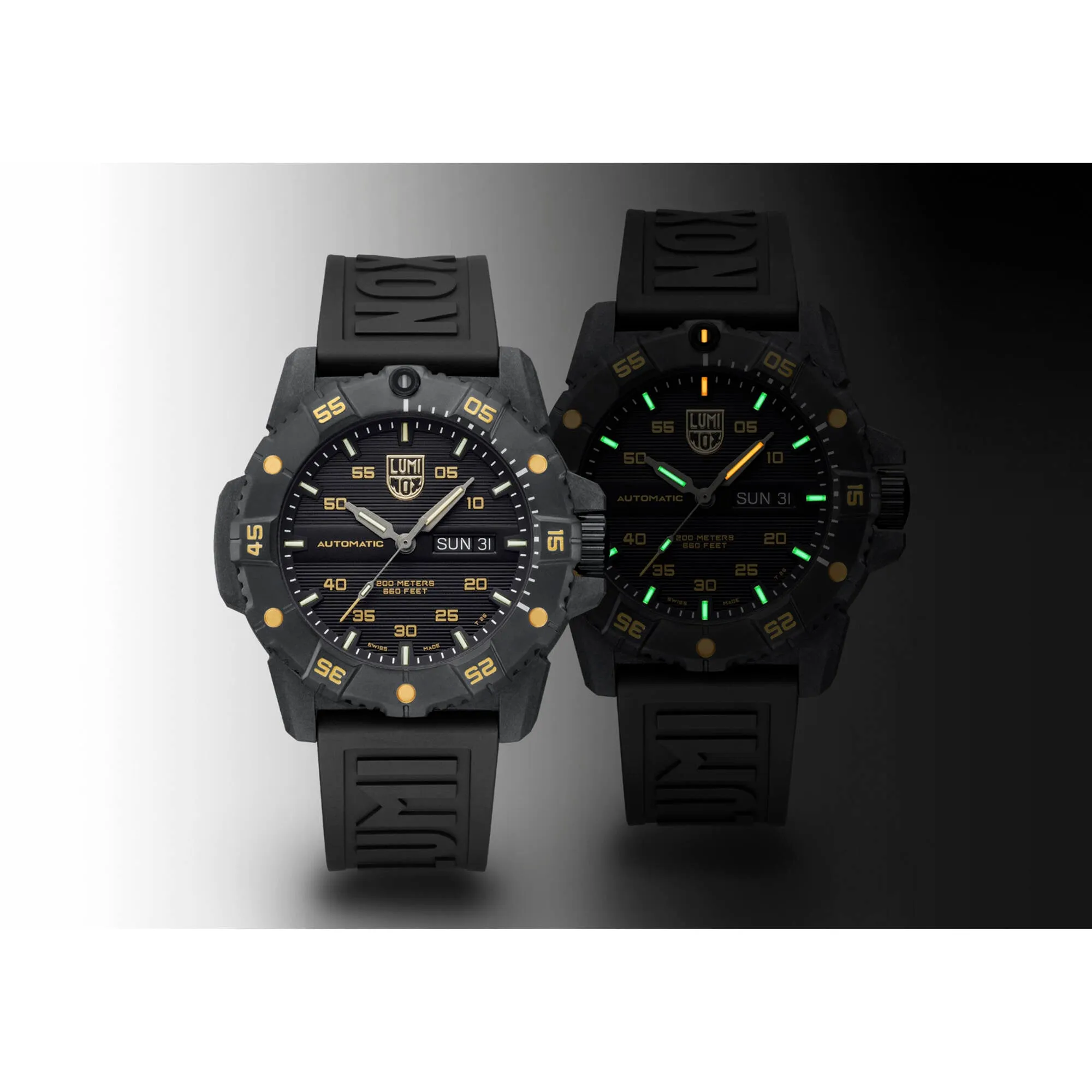Luminox Men's Watch - Master Carbon Seal Automatic Black Dial Strap | XS.3865.GOLD