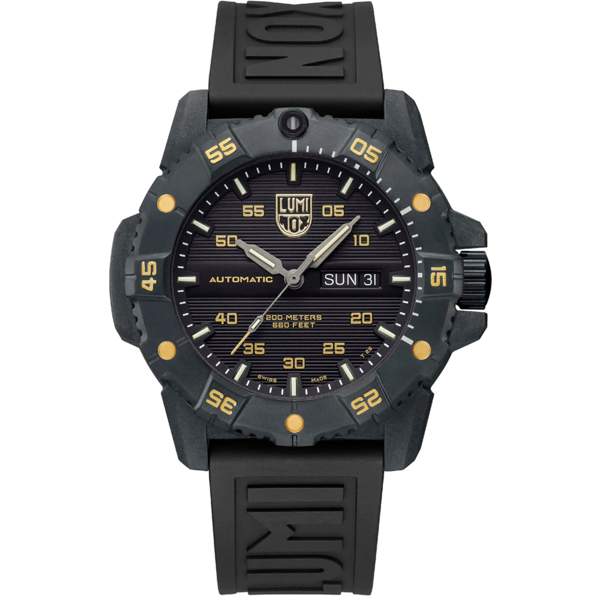 Luminox Men's Watch - Master Carbon Seal Automatic Black Dial Strap | XS.3865.GOLD