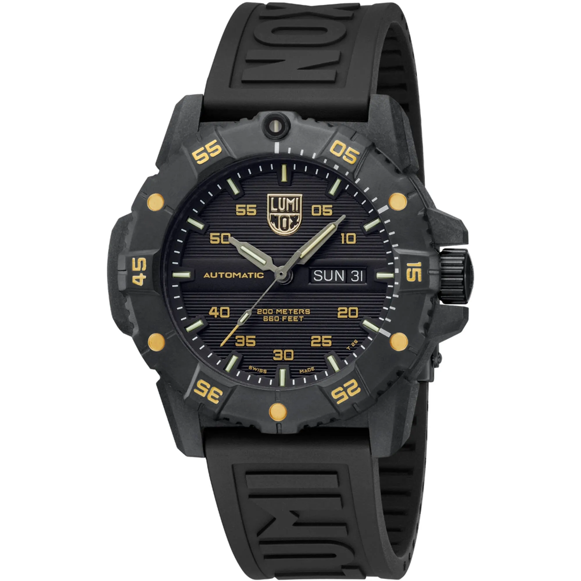 Luminox Men's Watch - Master Carbon Seal Automatic Black Dial Strap | XS.3865.GOLD
