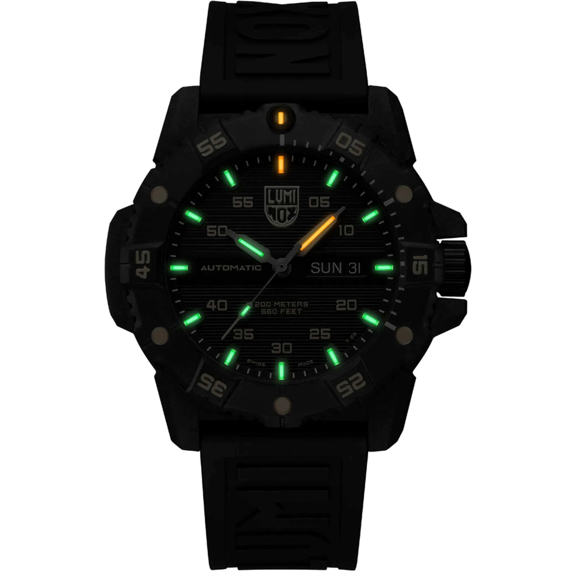 Luminox Men's Watch - Master Carbon Seal Automatic Black Dial Strap | XS.3865.GOLD
