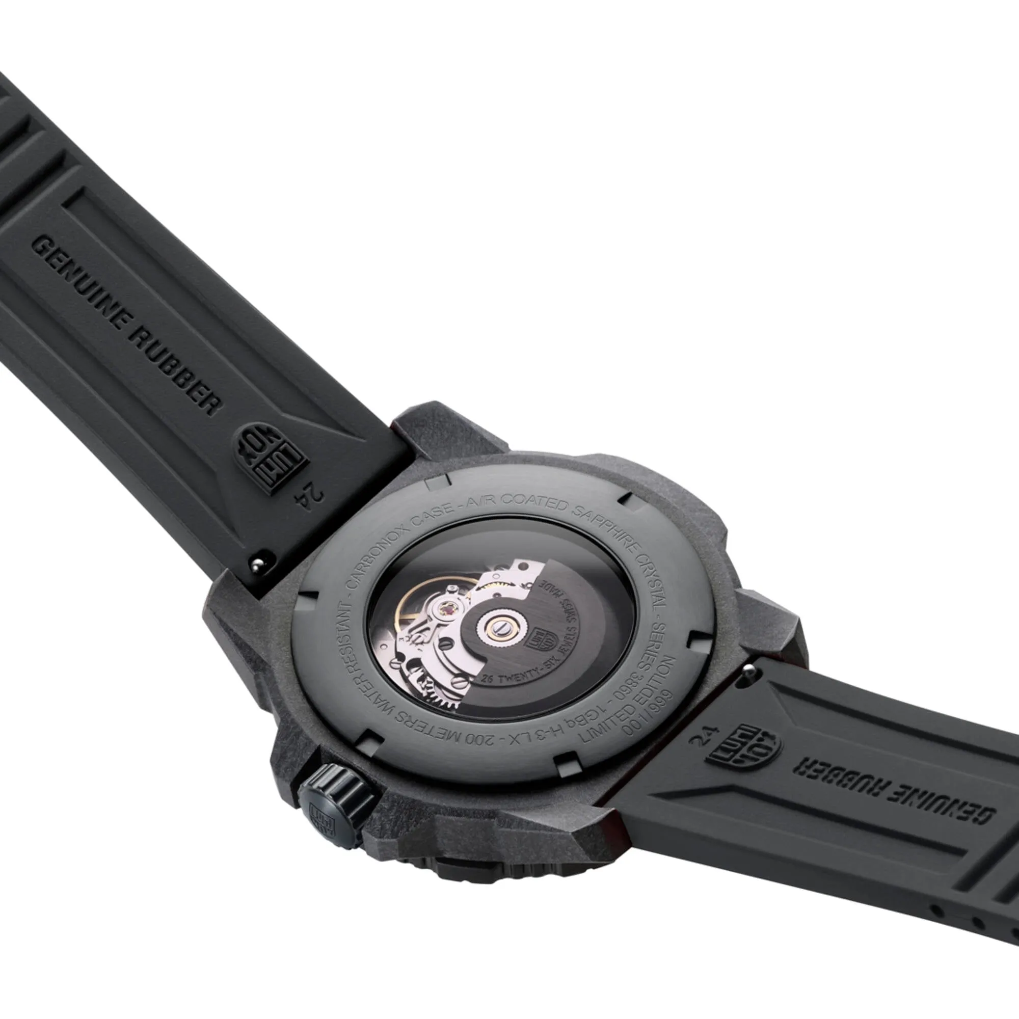 Luminox Men's Watch - Master Carbon Seal Automatic Black Dial Strap | XS.3865.GOLD