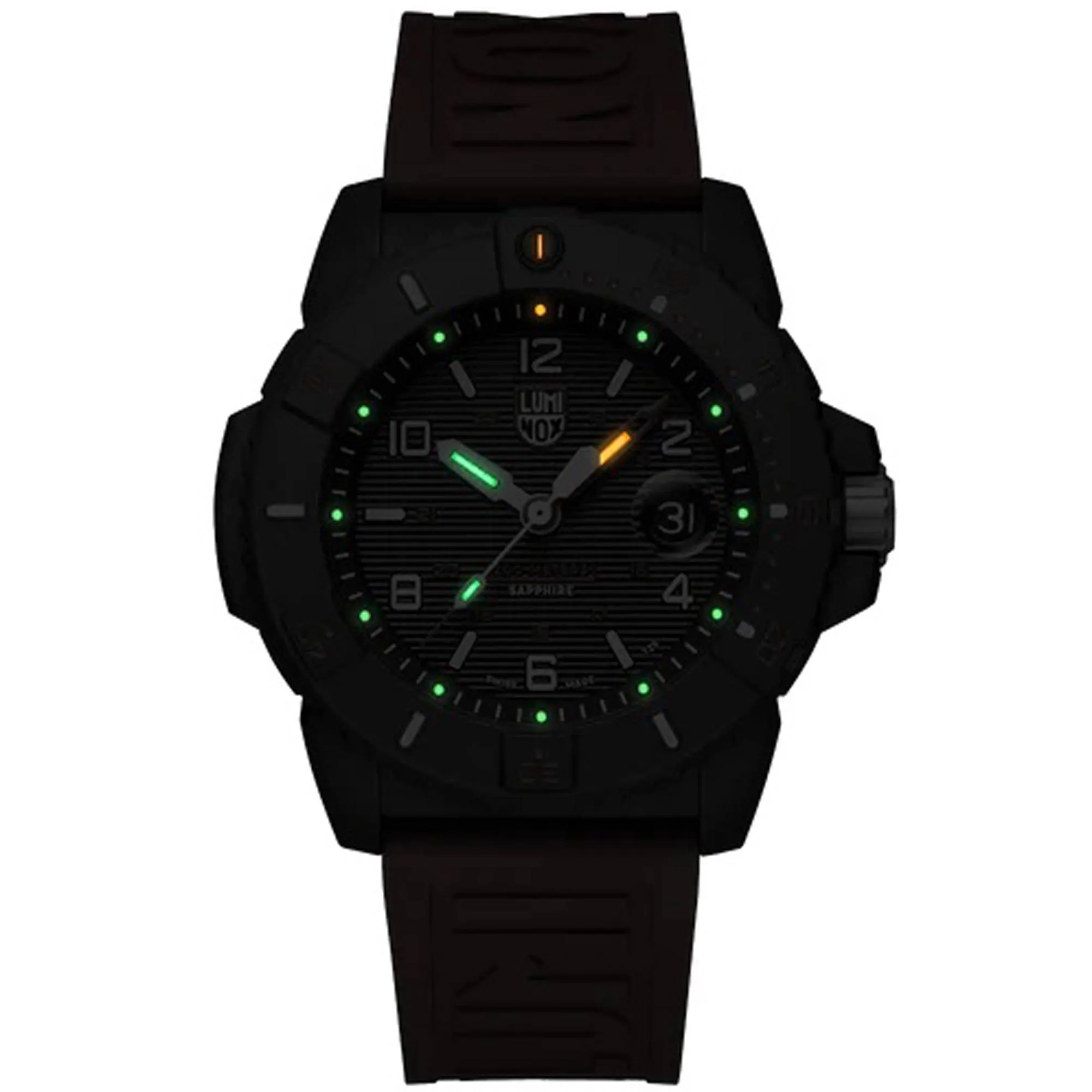 Luminox Men's Watch - Navy Seal Date Display Black Dial Red Rubber Strap | XS.3615.RF