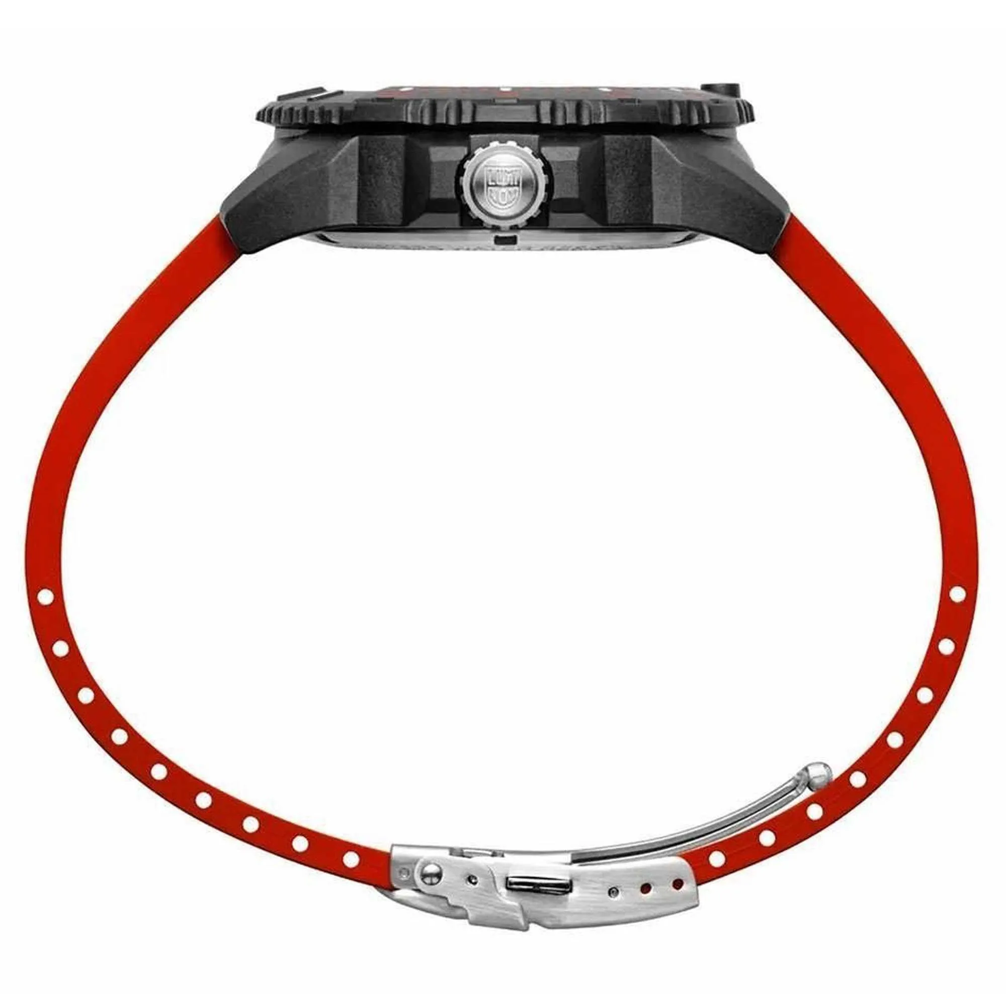 Luminox Men's Watch - Navy Seal Date Display Black Dial Red Rubber Strap | XS.3615.RF