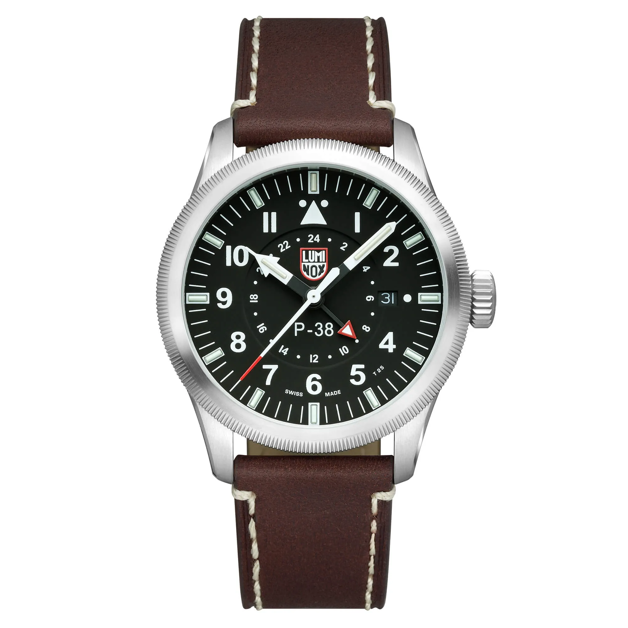 Luminox Men's Watch - P-38 Lightning Date Display Brown Leather Strap | XA.9521