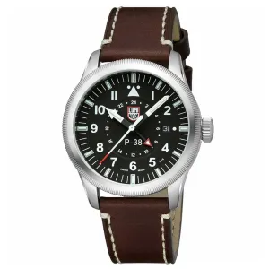 Luminox Men's Watch - P-38 Lightning Date Display Brown Leather Strap | XA.9521