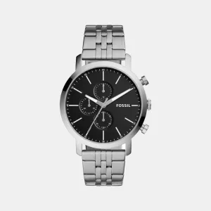 Luther Men Quartz Black Dial Chronograph Stainless Steel Watch BQ2328