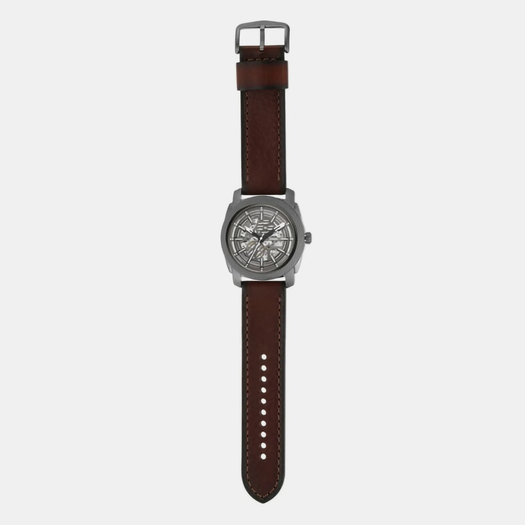 Machine Men Automatic Grey Dial Analog Leather Watch ME3254