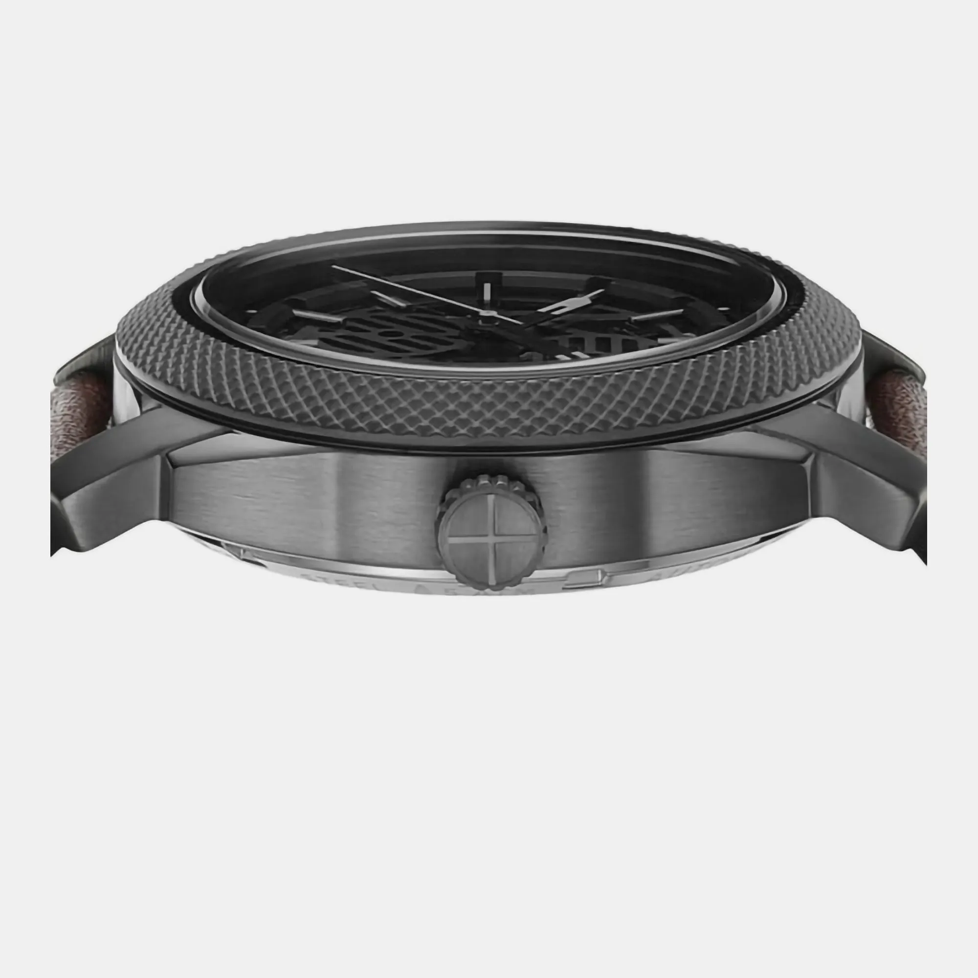 Machine Men Automatic Grey Dial Analog Leather Watch ME3254