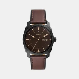 Machine Men Quartz Black Dial Analog Leather Watch FS5901