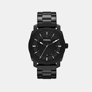 Machine Men Quartz Black Dial Analog Stainless Steel Watch FS4775