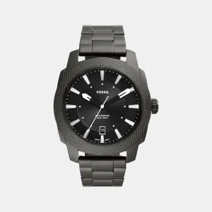 Machine Men Quartz Black Dial Analog Stainless Steel Watch FS5970