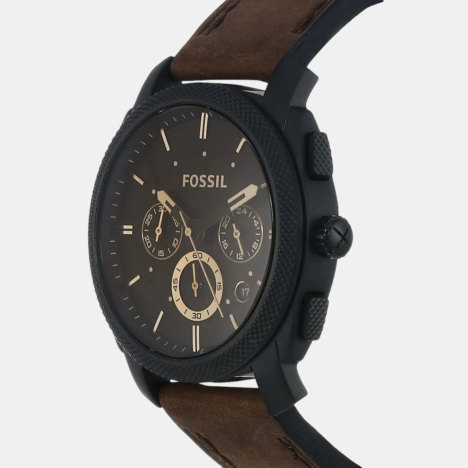Machine Men Quartz Black Dial Chronograph Leather Watch FS4656