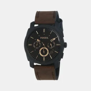Machine Men Quartz Black Dial Chronograph Leather Watch FS4656