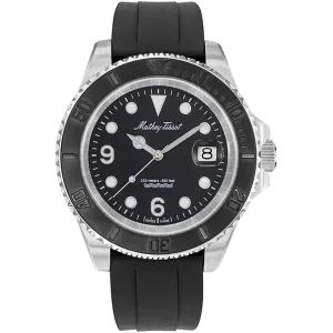 Mathey Tissot Men's Watch - Mathy Design Quartz Black Dial Rubber Strap | H909AN