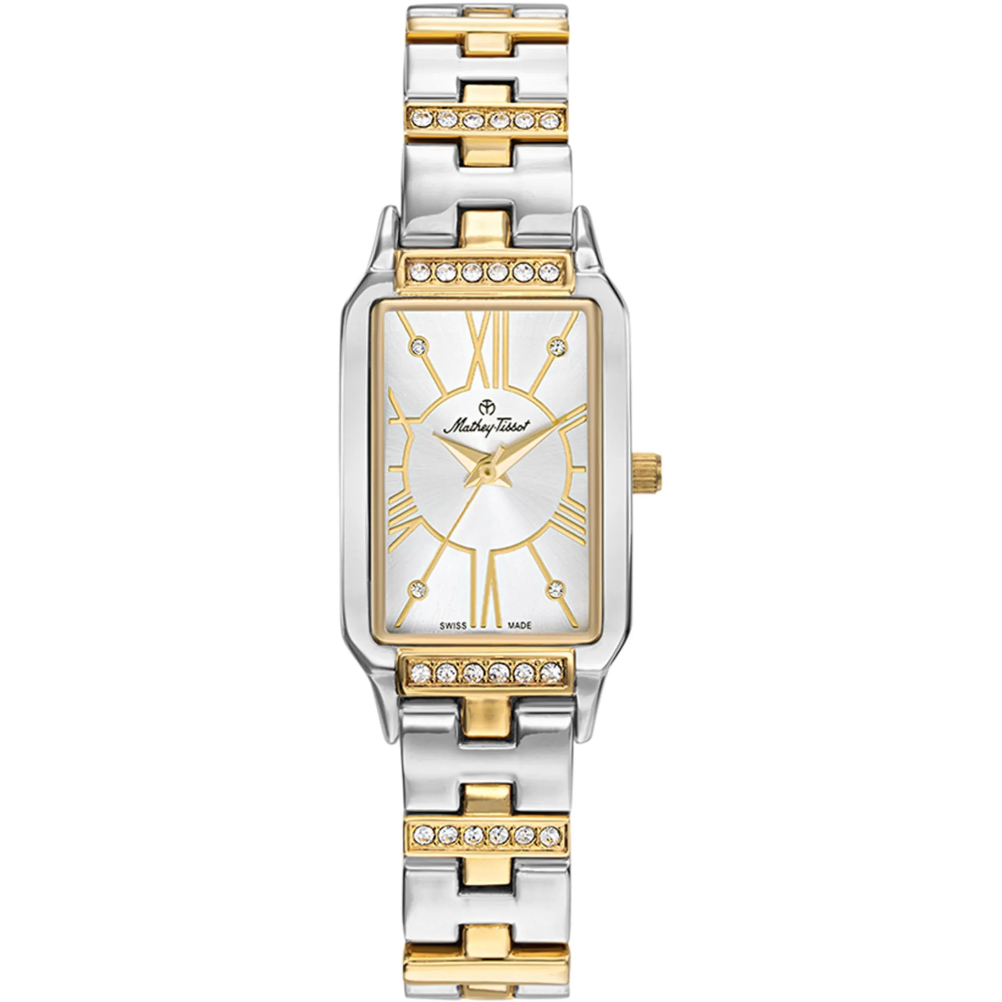 Mathey Tissot Women's Watch - Classic Two Tone Silver Yellow Gold Bracelet | D2881BI