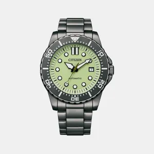 Men Automatic Green Dial Analog Stainless Steel Watch NJ0177-84X