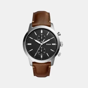 Men's Brown Analog Leather Watch FS5967SET
