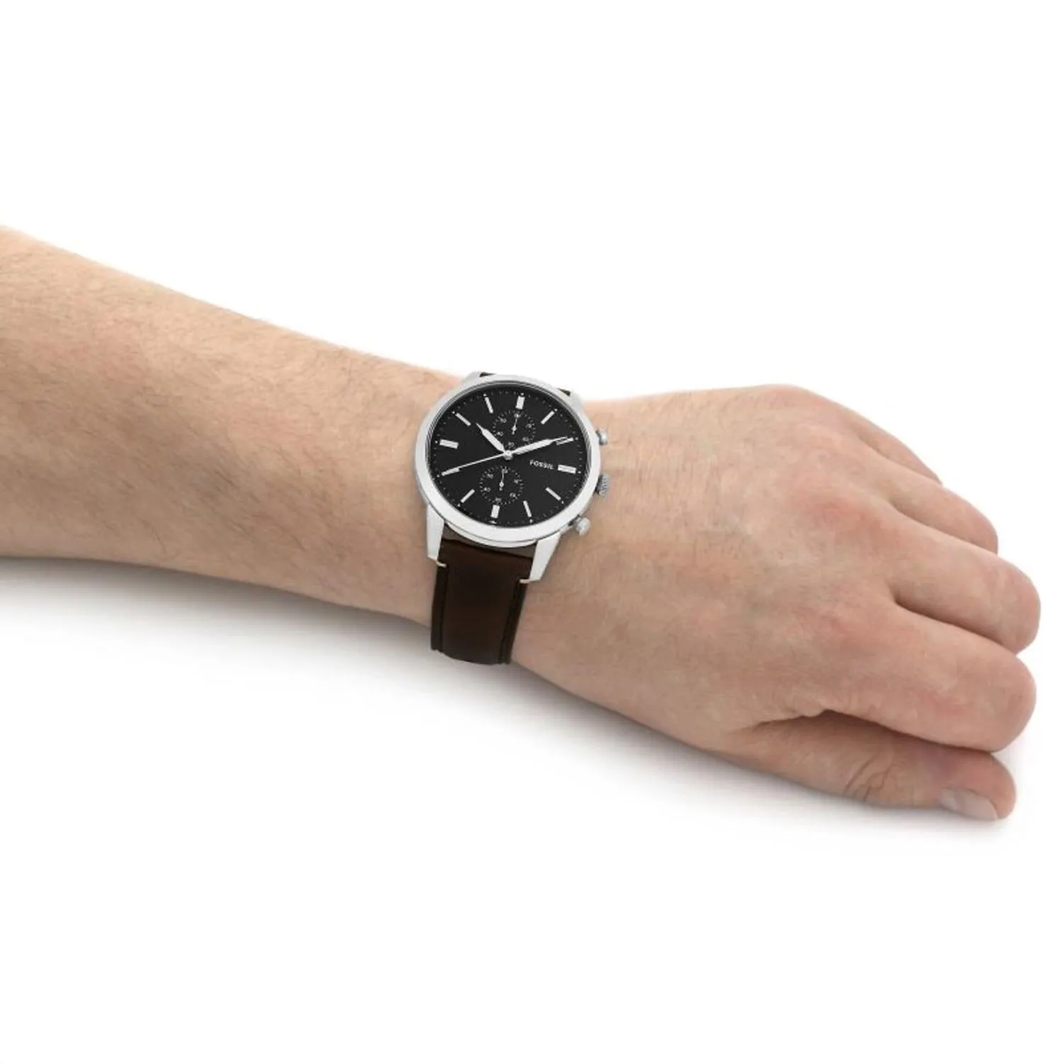 Men's Brown Analog Leather Watch FS5967SET