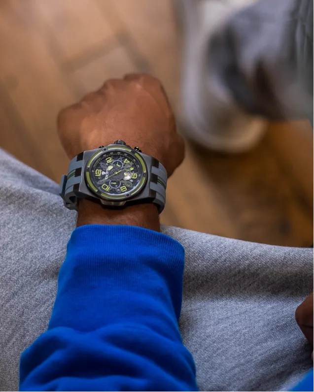 Men's Chronograph with IP Case & Silicon Strap