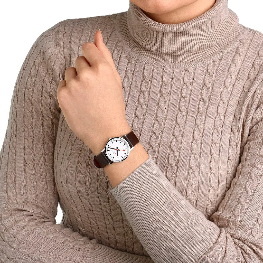 Mondaine Classic Vegan Grape Leather Watch