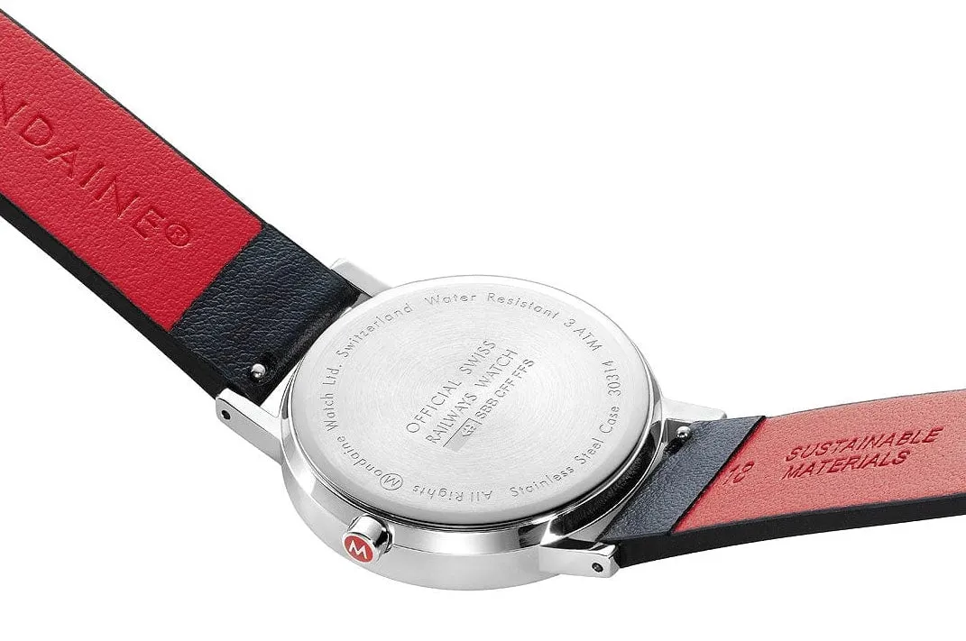Mondaine Classic Vegan Grape Leather Watch