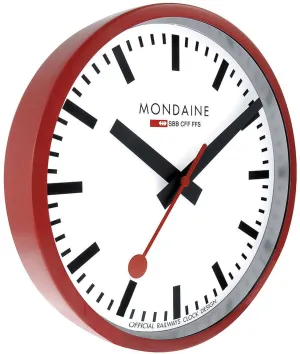 Mondaine Clock Wall Red Frame 25cm Watch