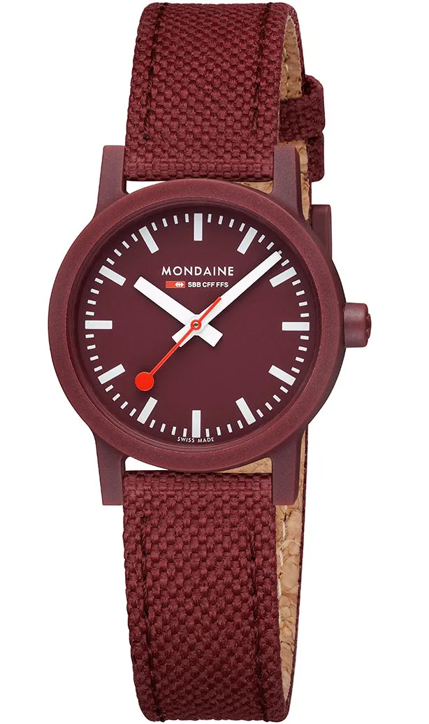 Mondaine Essence Dark Cherry Textile Watch