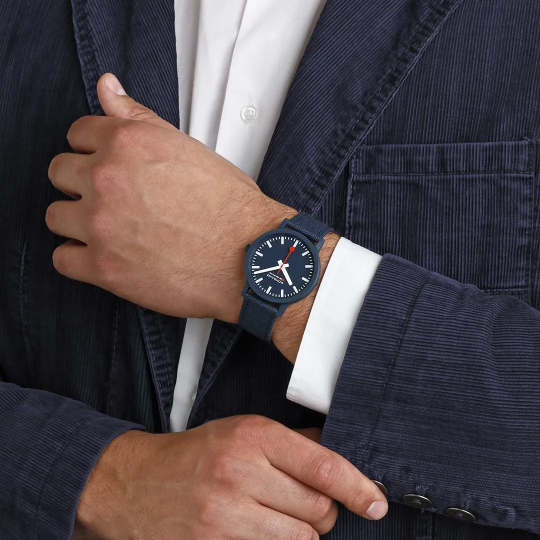 Mondaine Essence Deep Ocean Blue Textile Watch