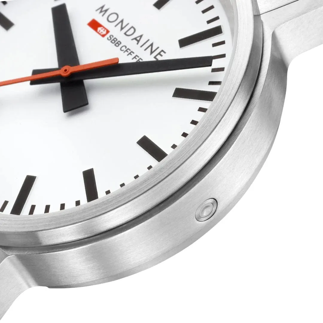 Mondaine SBB Stop2Go BackLight White Watch