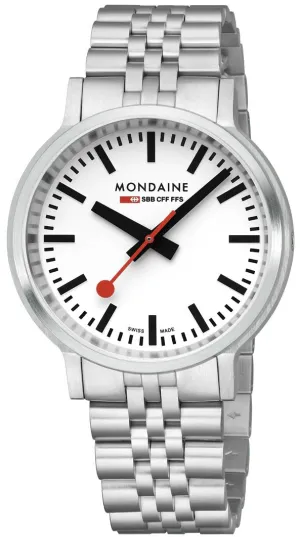 Mondaine SBB Stop2Go BackLight White Watch
