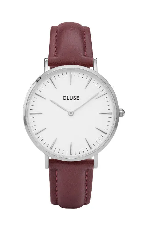 Montre CLUSE La Bohme Silver White-Marsala CL18217