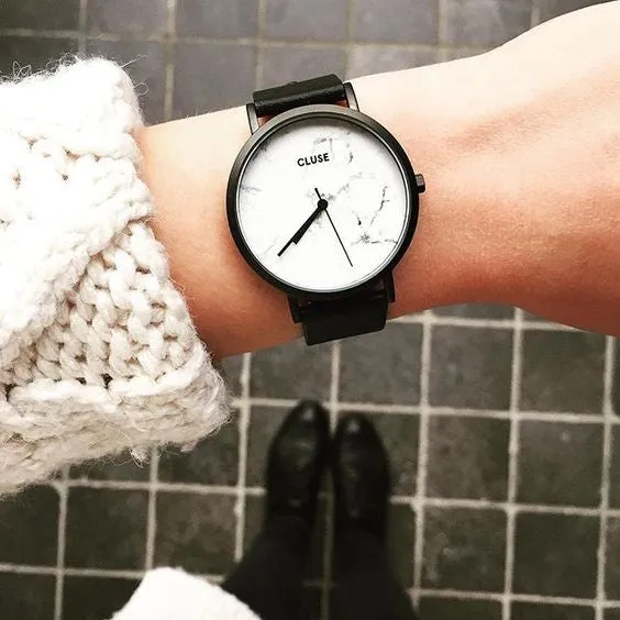 Montre CLUSE La Roche Full Black/White Marble CL40002