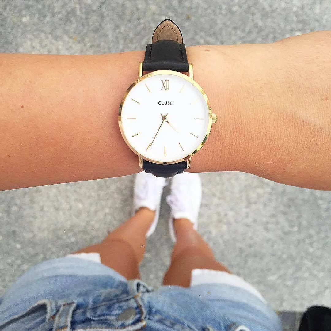Montre Cluse Minuit Gold White/Black CL30019