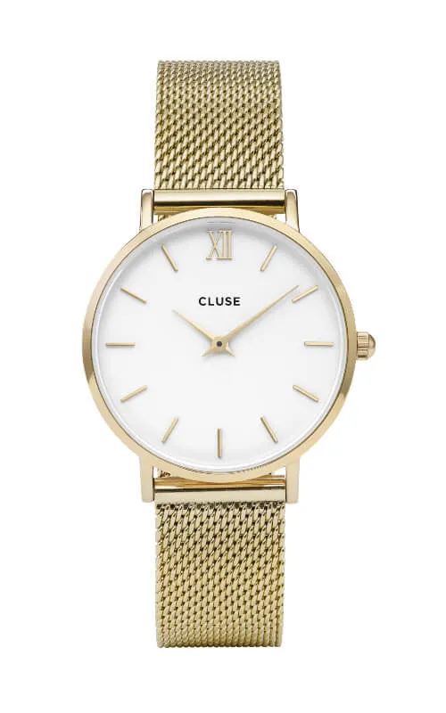 Montre Cluse Minuit Mesh Gold/White CL30010