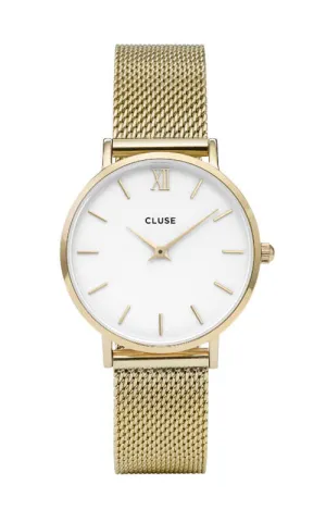 Montre Cluse Minuit Mesh Gold/White CL30010