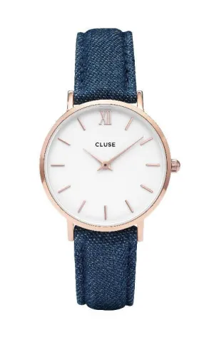 Montre CLUSE Minuit Rose Gold White/Blue Denim CL30029