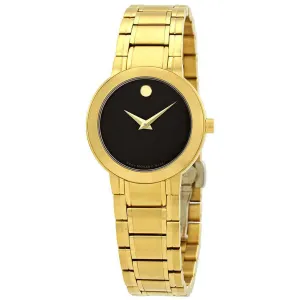 Movado Women's Quartz Watch - Stiri Black Dial Yellow Gold Bracelet | 0606942