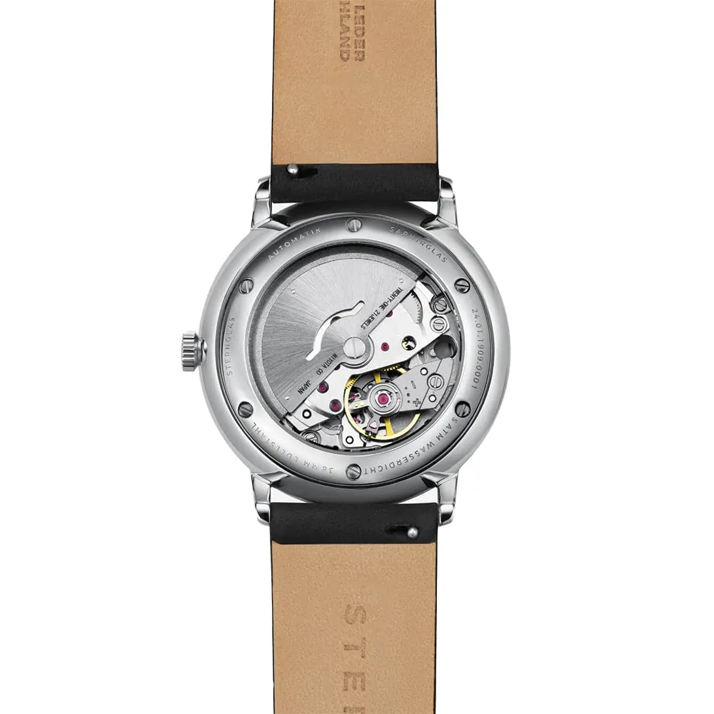 Naos Automatik 38mm - Black on Black Leather Strap