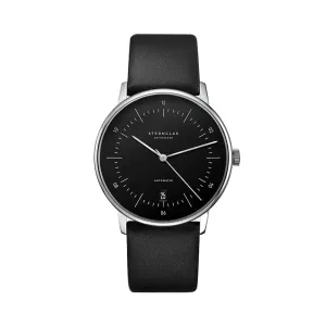 Naos Automatik 38mm - Black on Black Leather Strap