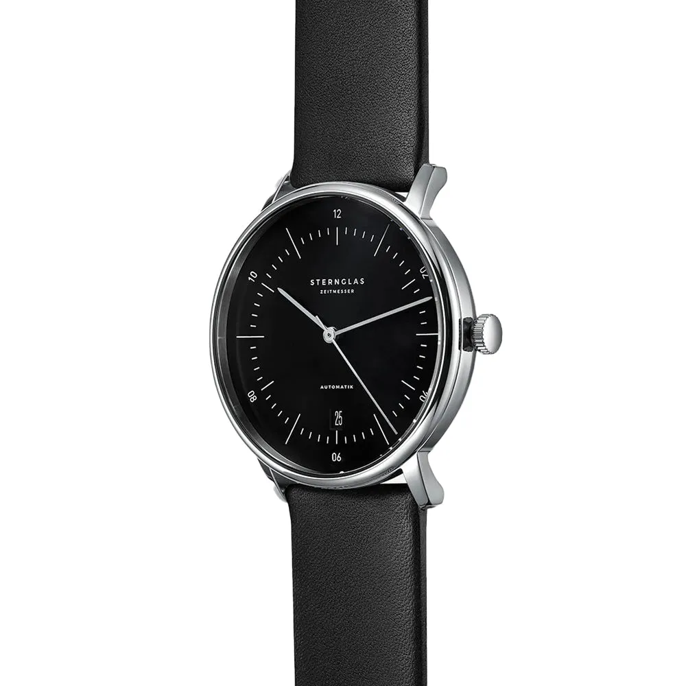 Naos Automatik 38mm - Black on Black Leather Strap