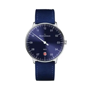Neo Automatic 36mm - Blue on Velour Leather Strap
